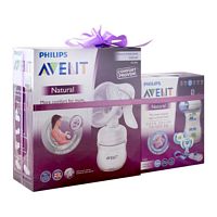 Avent Natural Manual Breast Pump  Plus Natural Feeding Bottle 260ml